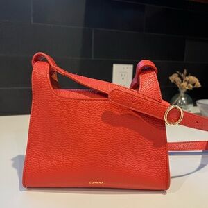 Cuyana red/orange Mini Double Loop Bag
